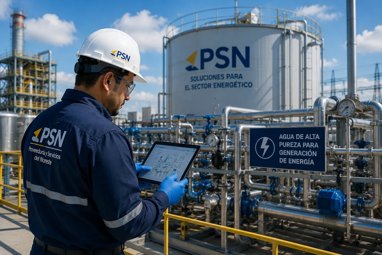 Sistema de agua industrial en instalaciones del sector energía